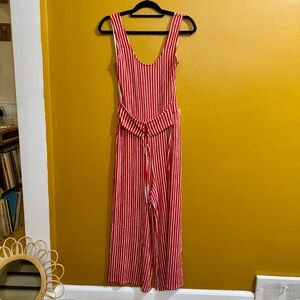 Red Striped Jumpsuit